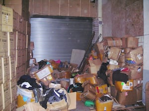 A large haul of counterfeit goods were seized from the unit. Photo: National Trading Standards 