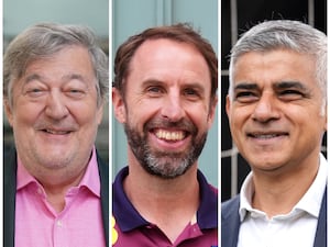 A composite picture of actor Stephen Fry, former England manager Gareth Southgate and London mayor Sadiq Khan