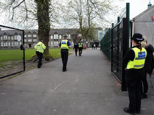 Police outside the school in Ammanford