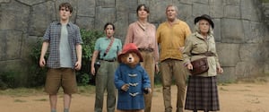 Paddington In Peru: Samuel Joslin as Jonathan Brown, Madeleine Harris as Judy Brown, Paddington (voiced by Ben Whishaw), Emily Mortimer as Mrs Brown, Jim Broadbent as Mr Gruber and Julie Walters as Mrs Bird