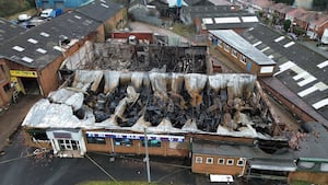 The aftermath of the blaze in Hayes Lane, Lye, near Stourbridge.