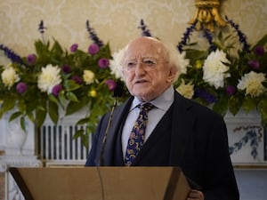 President of Ireland Michael D Higgins at a lectern