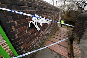 Police tape has sealed off the walkway at Primrose Bridge, also known as Astle Bridge