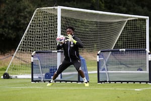 Ben Cisse during pre-season training with Albion's first team at St George's Park. He made the summer tour trip on both occasions under former head coach Carlos Corberan in 2023 and 2024. (Photo by Adam Fradgley/West Bromwich Albion FC via Getty Images)