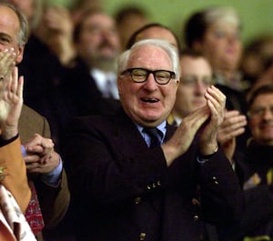  Sir Jack celebrating Wolves going top of the Nationwide Division One