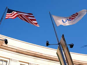 Flags for the US and The US Agency for International Development, or USAID