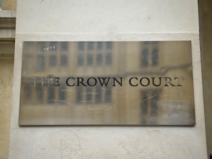 A general view of the mirrored sign outside Bristol Crown Court