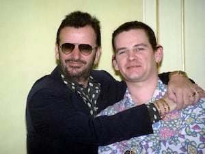 Former Beatles drummer Ringo Starr with his son Zak Starkey