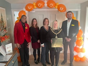 L to R: Shelly-Ann Trotman (Deputy Manager), Lorraine Shannon (Business Development Manager), Angela Sands (Director of Operations), Deputy Mayor Cllr Louise Harrison, Bo Micu (Care Home Manager)