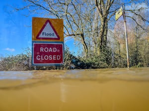 A flooded road