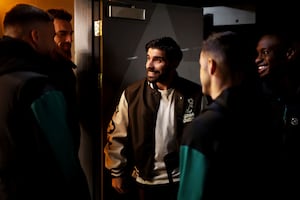 Ruben Neves with former Wolves team-mates at Molineux (Photo by Jack Thomas - WWFC/Wolves via Getty Images)