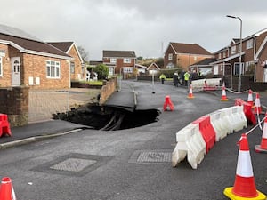 The hole on the housing estate (Merthyr Tydfil Council)