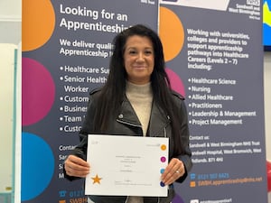 Laura Blake who has completed an apprenticeship at Sandwell and West Birmingham NHS Trust.