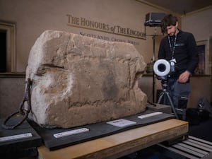 The Stone of Destiny during scanning work