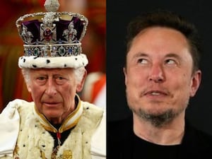 King Charles (L) and Elon Musk (R)