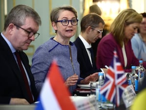 Yvette Cooper speaking at Calais Group meeting