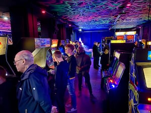 The arcade has plenty of games for old and young gamers