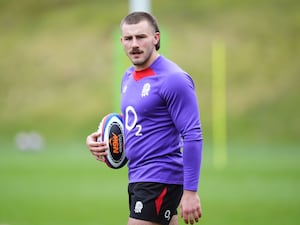 England’s Ollie Sleightholme during a training session at the Honda England Rugby Performance Centre, Bagshot.