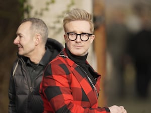 Steps star Ian ‘H’ Watkins arrives for the funeral of The Vivienne (Danny LAwson/PA)