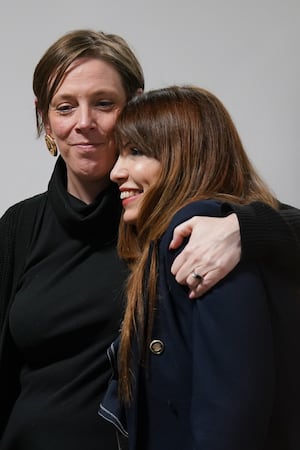 Jess Phillips and campaigner Nour Norris