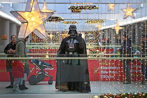 Darth Vader takes pride of place in the centre of the Mander Centre