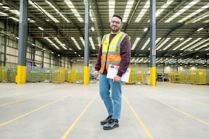 Rafael Marques at Amazon's delivery station in Stoke