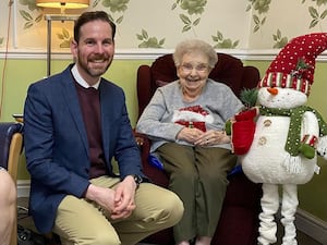 MP for Halesowen, Alex Ballinger with resident at HC-One’s Roxburgh House Care Home