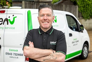 Philip Drury of oven cleaning service Ovenu Cannock is supporting the Guide Dogs charity