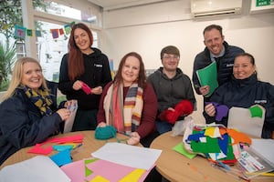 Rachel Marner, The Hive’s Lead Programmes and Project Manager Susan Evans, CEO Katie Jennings, Events and Project Coordinator Josh Wilson, along with Anthony Walker and Susan Terry-Smith, worked together to assemble craft packs for fundraising efforts.