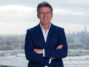 Sebastian Coe during a photo call at The Turing Building, overlooking the Olympic Park