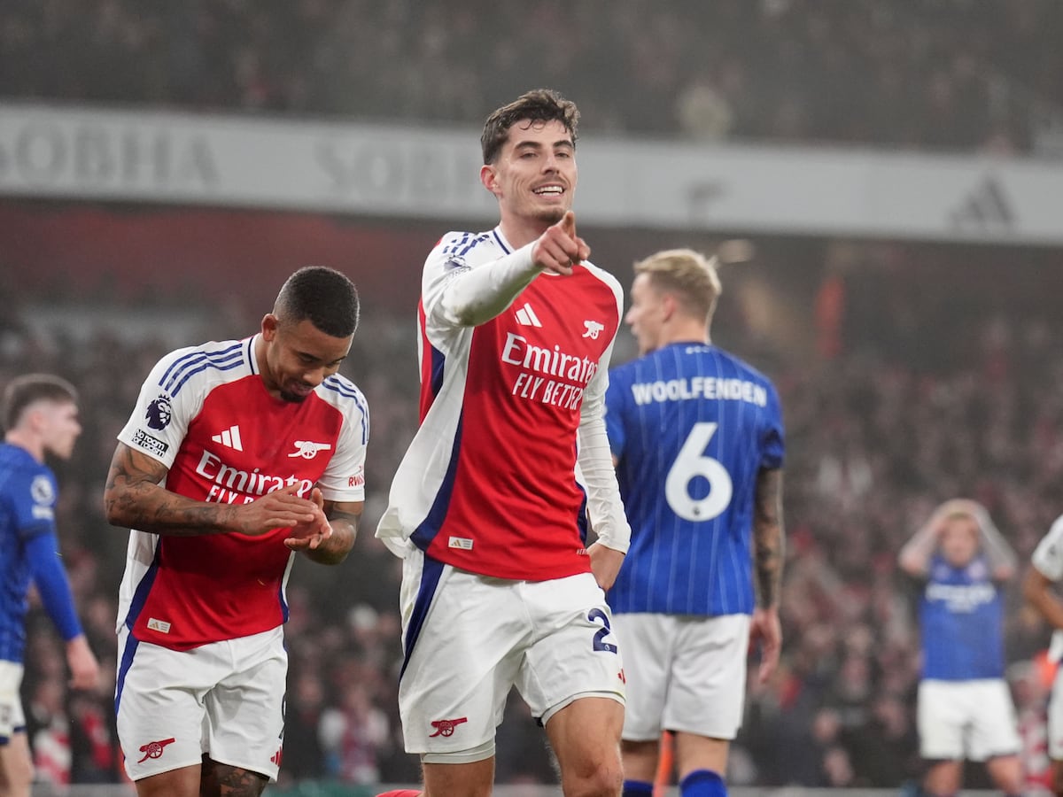 Arsenal up to second after Kai Havertz goal sees off struggling Ipswich