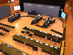 The hearing room at the Strule Arts Centre in Omagh