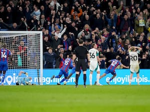 Daniel Munoz, second right, celebrates his equaliser