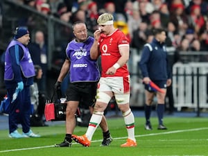 Aaron Wainwright leaves the pitch in Paris