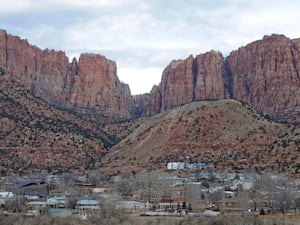 Hildale, Utah, with mountains in the background