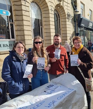 Cllrs Cathy Bayton, Ellen Cobb and Andrew Tromans joined forces with campaigners to raise awareness of the plans to privatise the leisure centres and the lobby on 3 March.