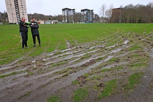 Crowdfunding appeal to repair vandalised pitches at Bustlehome FC , West Bromwich. Pictured, chairman Leon Judge and vice chair Brendon Upton.