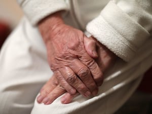 The hands of an elderly person