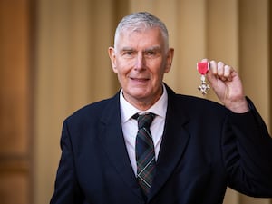 Stuart Cossar after being made an MBE (Aaron Chown/PA)