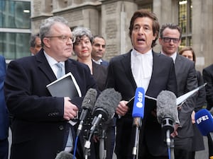 Lord Watson and the Duke of Sussex's barrister outside court