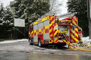 A fire engine outside the site at AB Waste Management