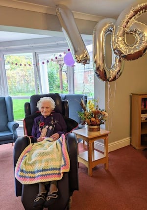 Ms May Lear celebrating her 106th Birthday. 