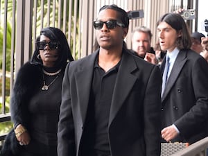 ASAP Rocky, centre, arrives at the Clara Shortridge Foltz Criminal Justice Centre in Los Angeles