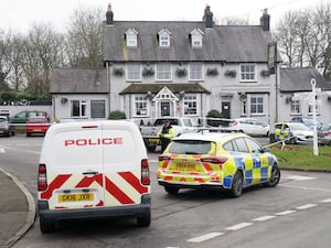 A police cordon outside the Three Horseshoes pub in Knockholt, Sevenoaks in Kent