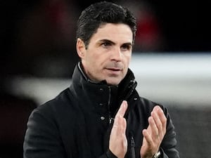 Mikel Arteta applauds the Arsenal fans