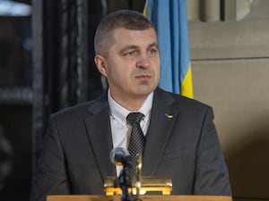 Andriy Madzyanovski making a speech