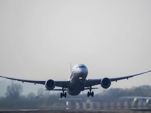 A plane takes off from Heathrow