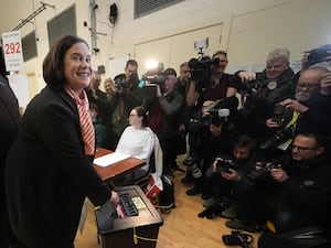 Sinn Fein leader Mary Lou McDonald cast her vote