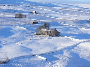 Snow covers Killhope in Durham