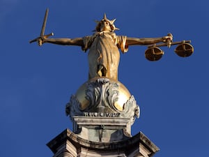 Justice statue on the Old Bailey